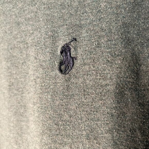 Polo Ralph Lauren Custom Slim Fit Greenish-Grey Short Sleeve T-Shirt w Logo Sz M - Picture 3 of 4